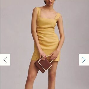 Reformation Linen Mini Dress - Yellow